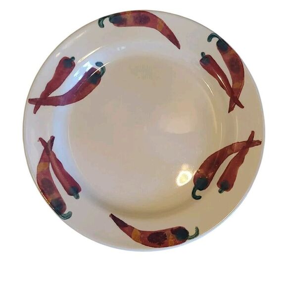 Hartstone Pottery Handpainted Cheli Peppers 11.25" Dinner Plate Signed EUC (1) - Picture 8 of 8